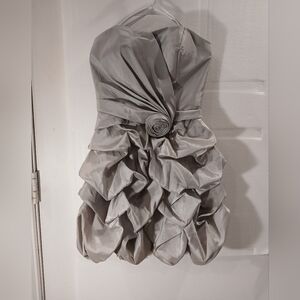 May Queen Silver Strapless Dress